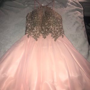 Pink and Gold Short Dress